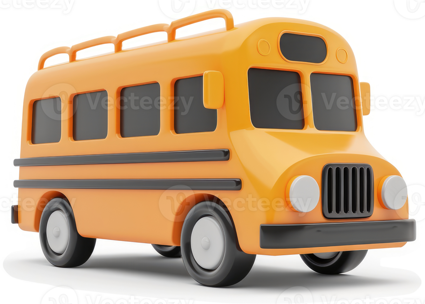 A cartoonish depiction of a yellow school bus. png