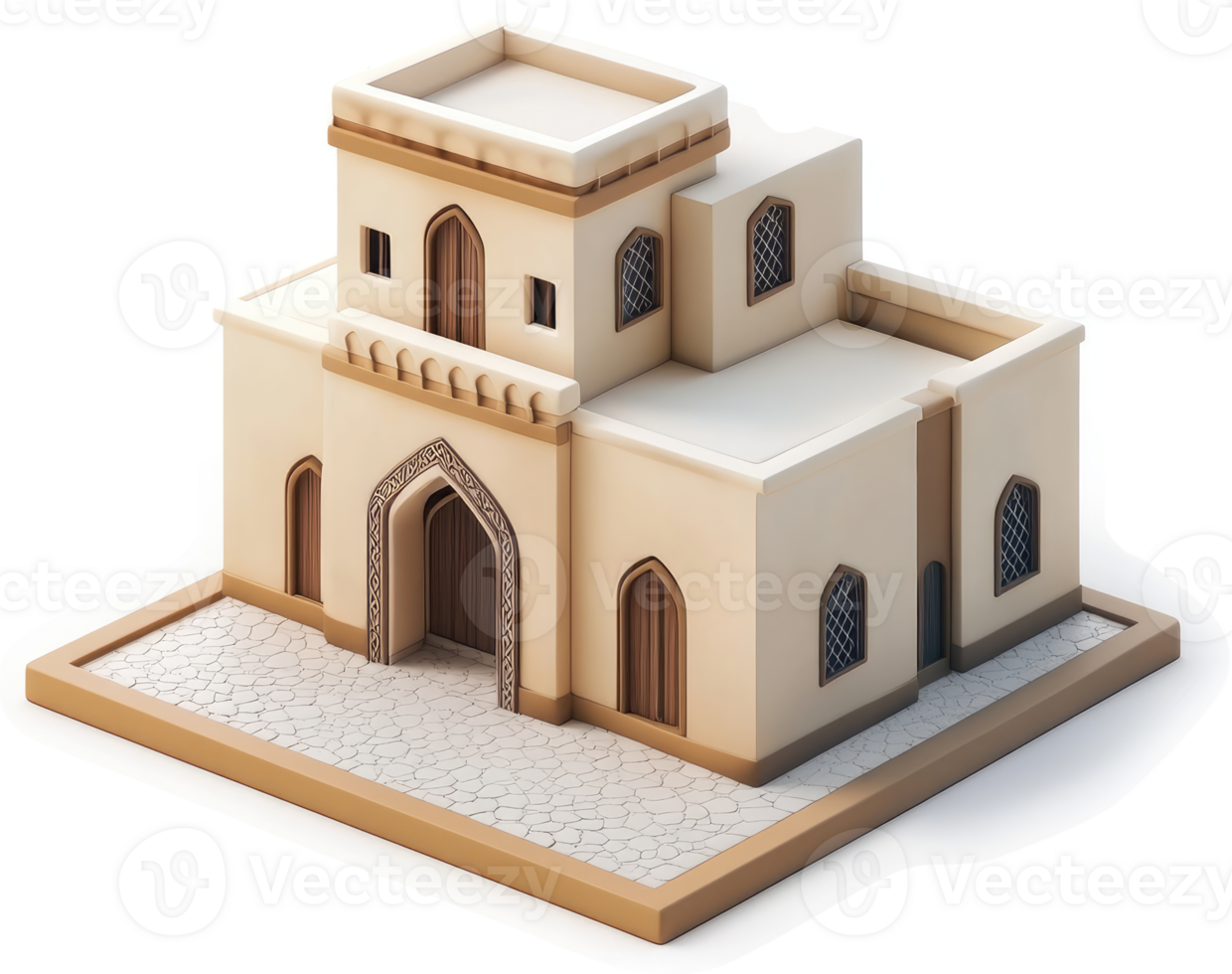3d model of a traditional middle eastern home. png