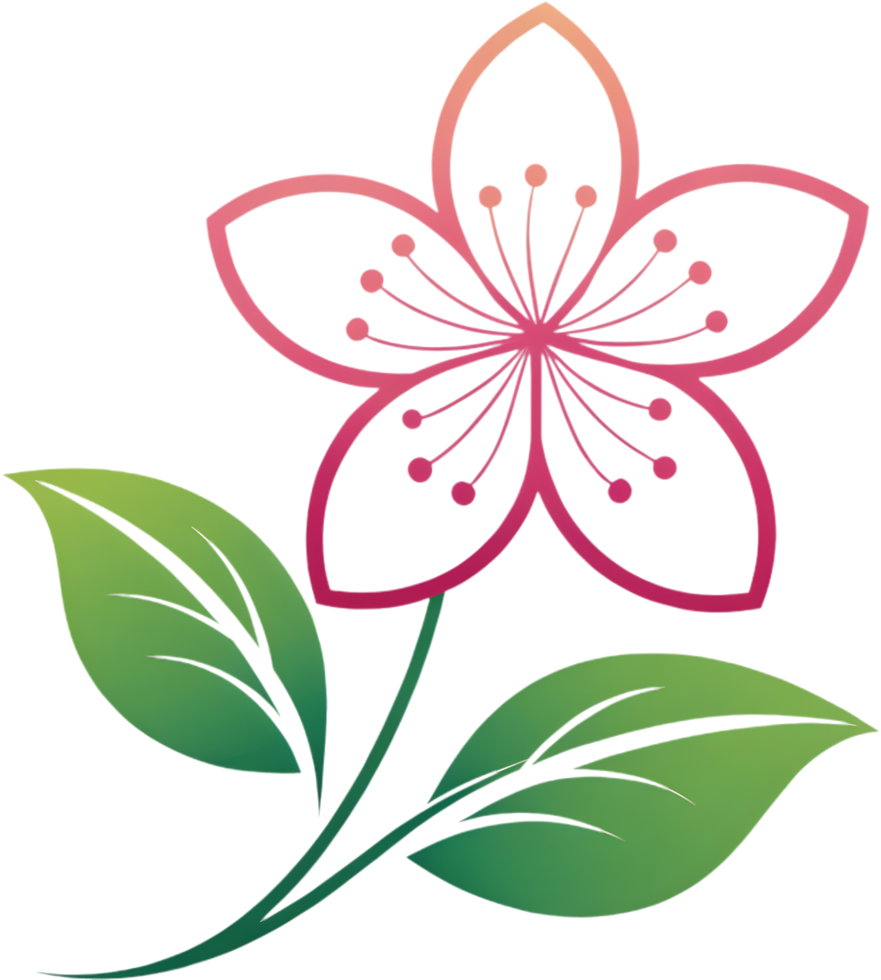 Elegant blossom symbol with minimalist modern shape. . png