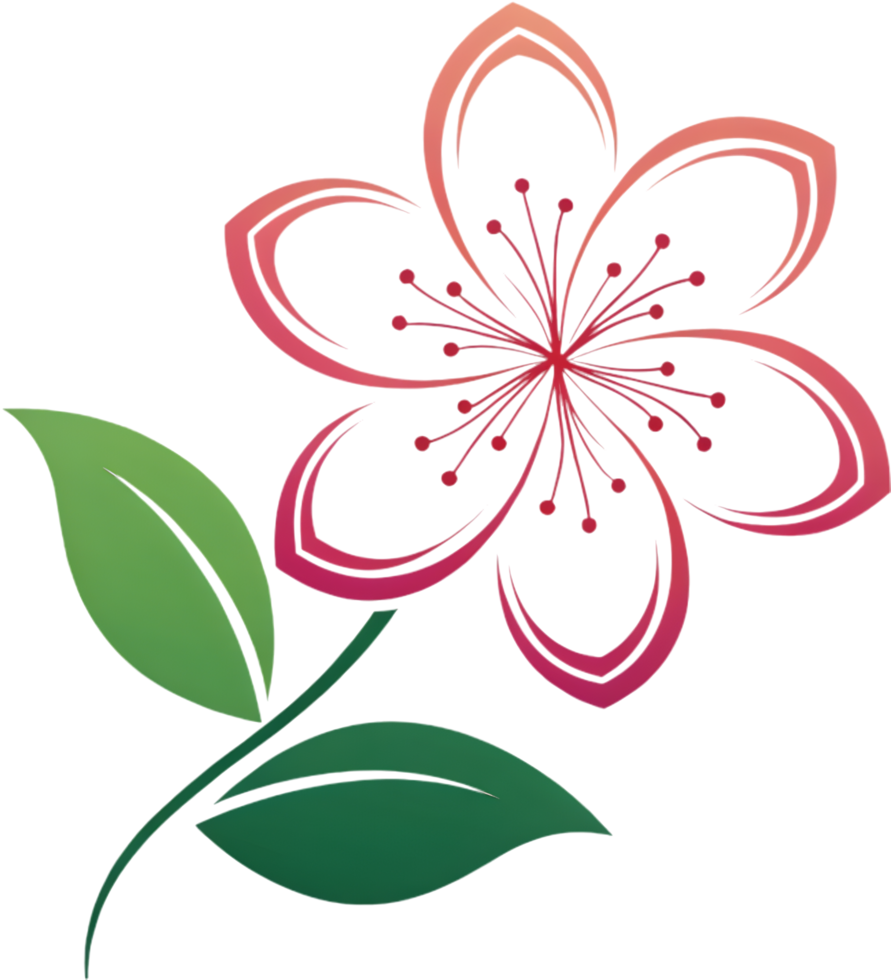 Graphic floral symbol with elegant shape and modern touch. . png