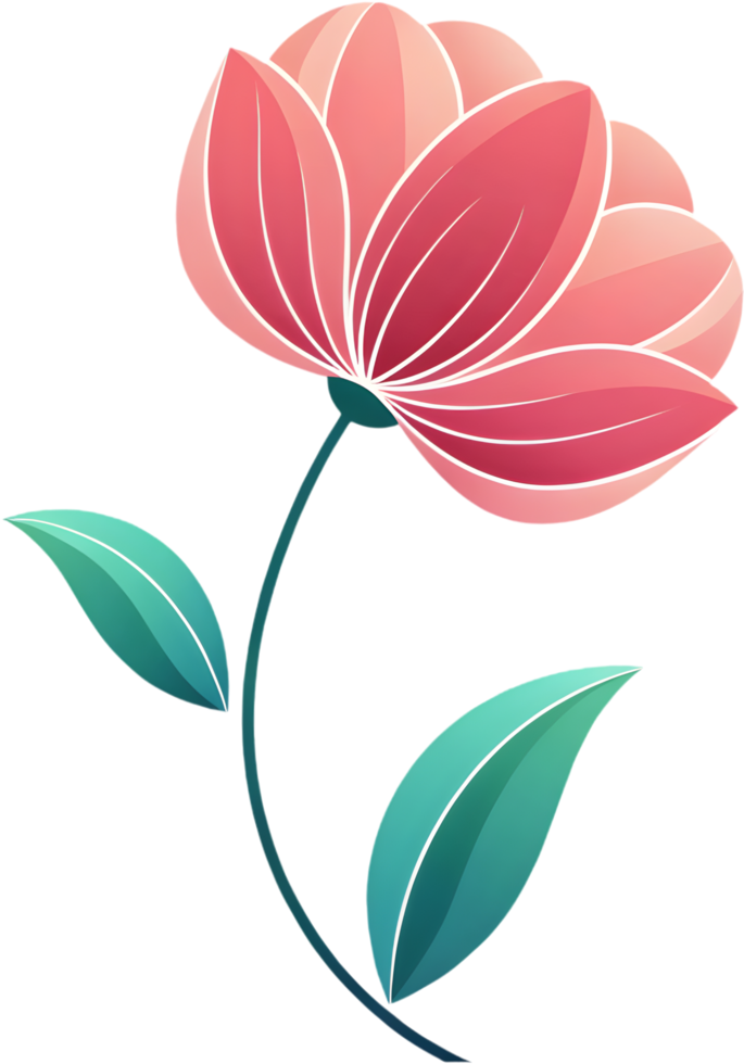 Soft pastel flower logo with artistic blooming icon. . png