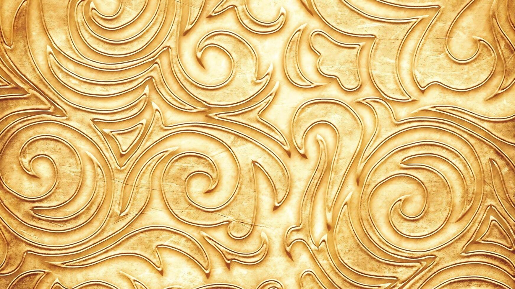 Golden texture background with swirls and swirls photo
