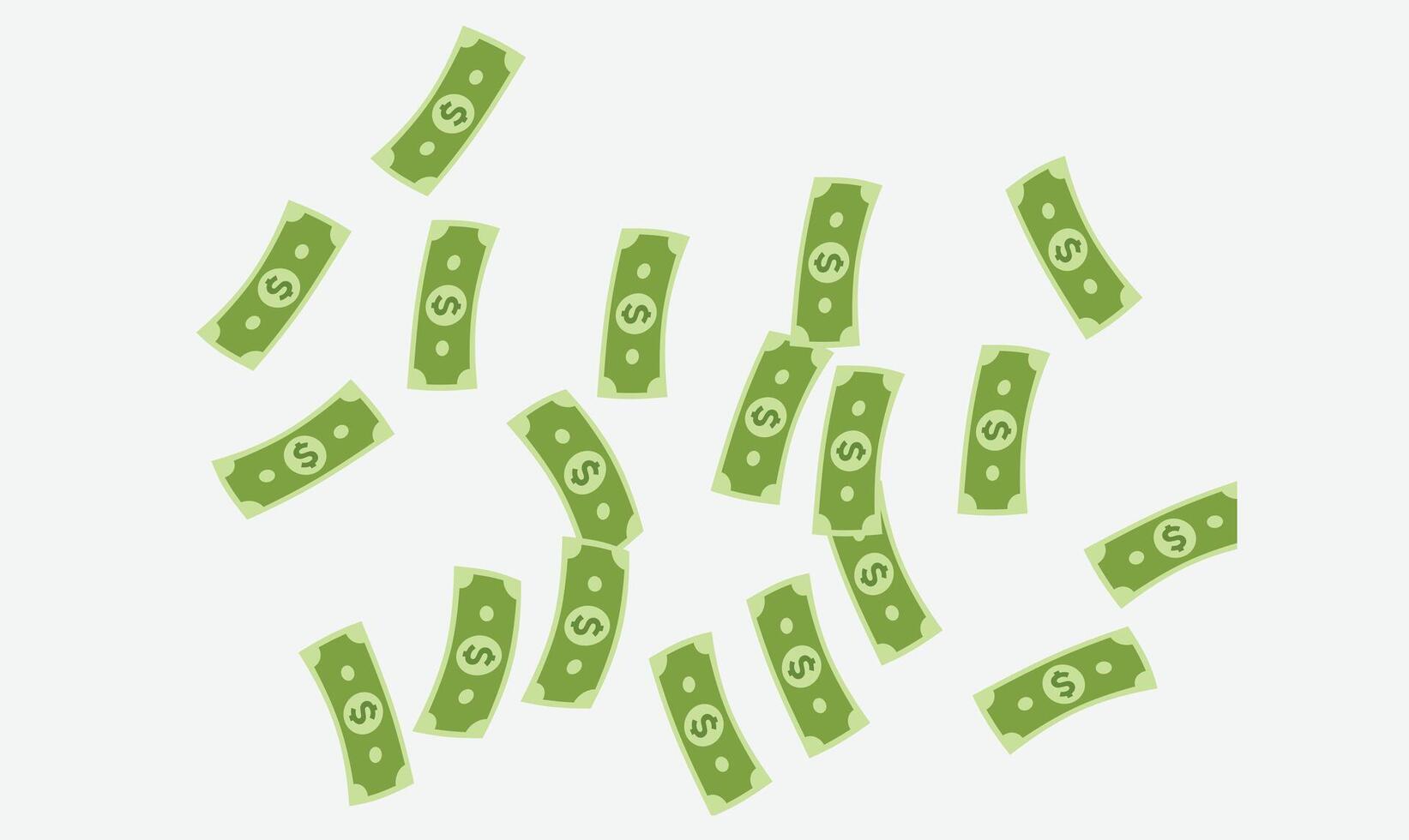 illustration of money bank notes falling from the top, symbolizing wealth, abundance, financial gain, and success vector