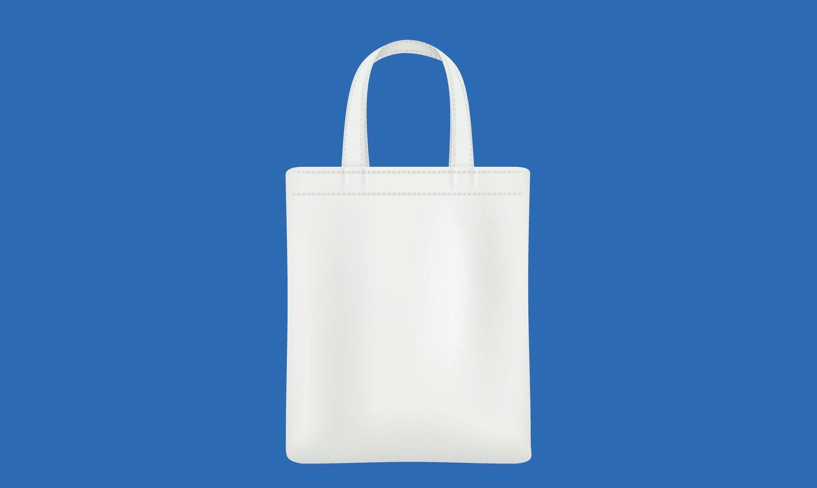 Flat design illustration of a shopping bag mockup, isolated on a clean background, showcasing a blank canvas for custom branding, perfect for retail, fashion, and promotional designs. vector