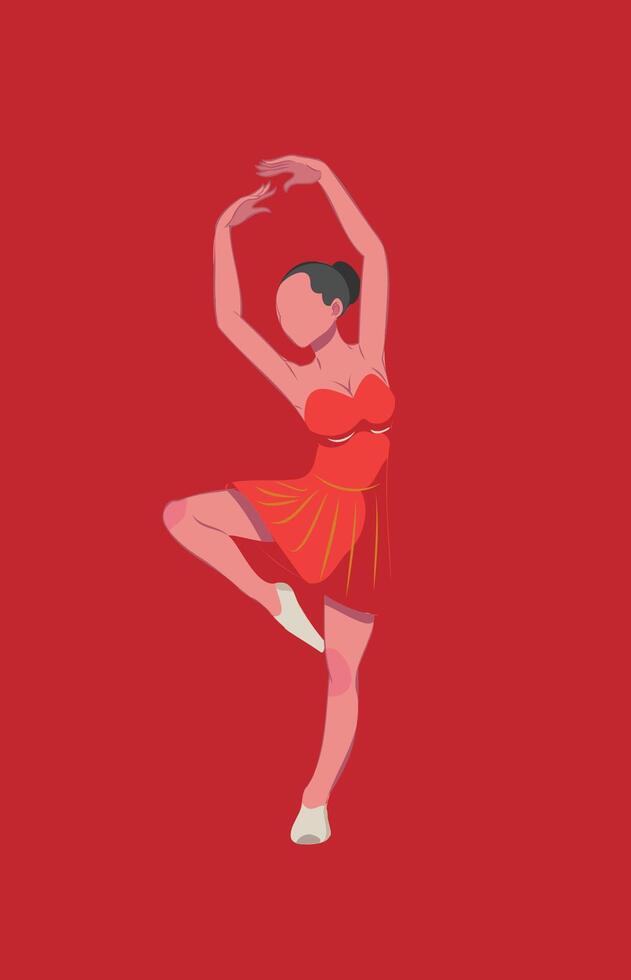 ballet dancer gracefully performing, capturing elegance, movement, and artistic expression in a minimal style vector