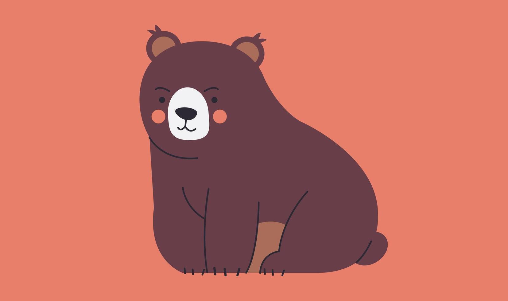 illustration of a cartoon bear character, created for children's stories, featuring a friendly expression and soft shapes vector