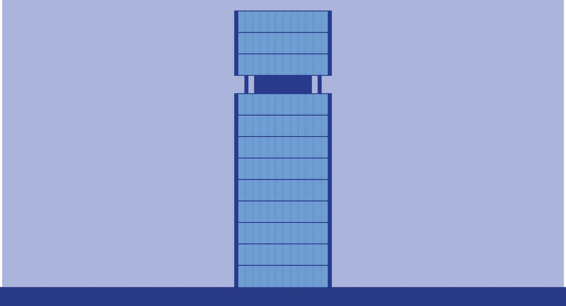 Flat design illustration of isolated cityscape buildings, showcasing modern urban architecture in a clean, minimal style, emphasizing skyline silhouettes and city living . vector