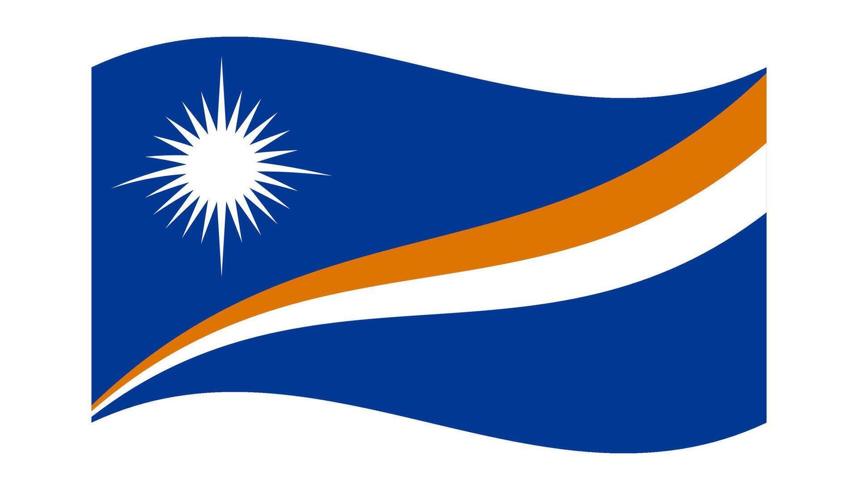 Wavy Flag of Marshall Islands, isolated on transparent background. Republic of the Marshall Islands. Oceania. illustration vector
