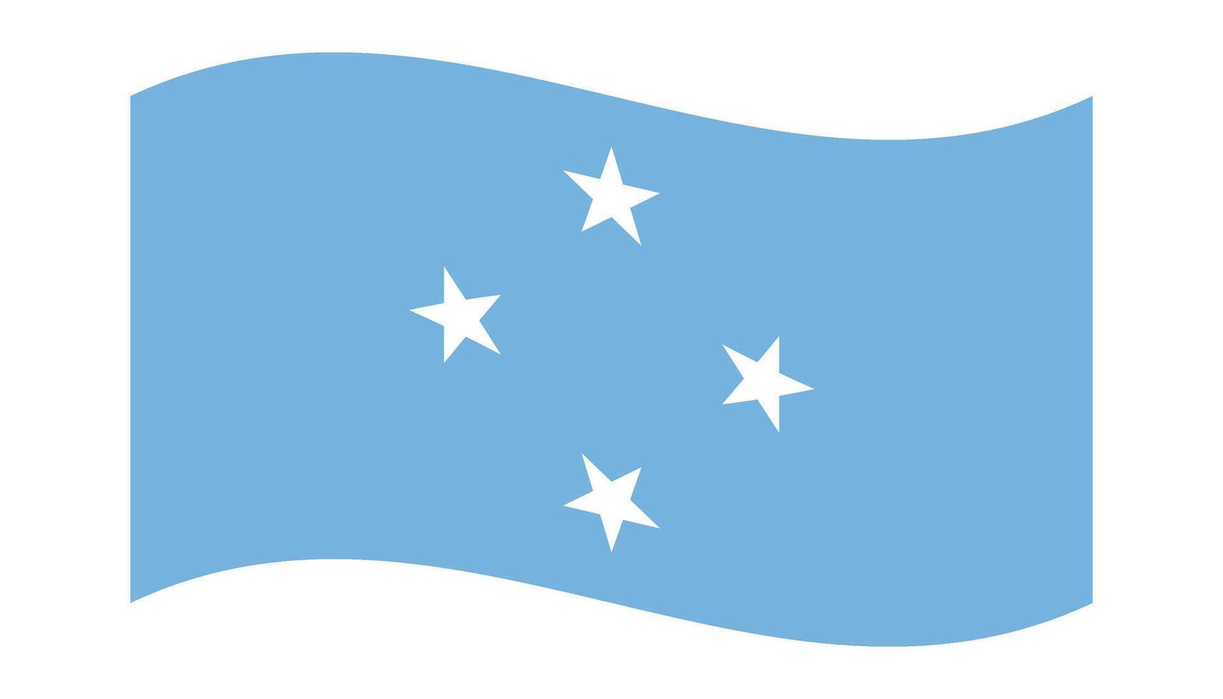 Wavy Flag of Micronesia, isolated on transparent background. Civil flag of the Federated States of Micronesia. Oceania. illustration vector