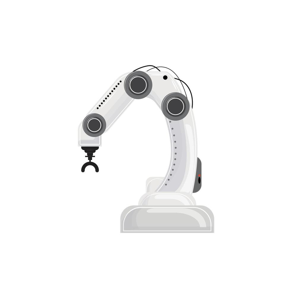 Futuristic robot arm with gripper, illustration for factory, engineering, and tech concepts vector