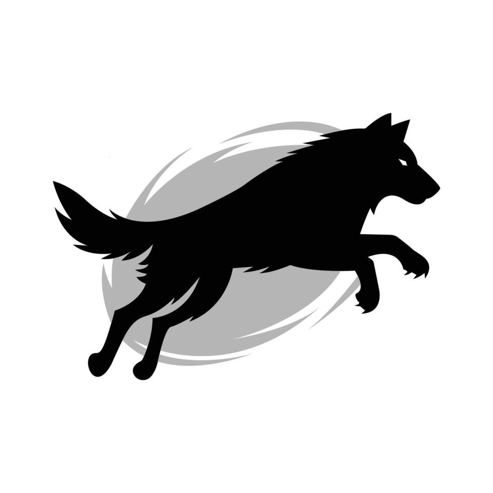 Jumping fox silhouette isolated vector
