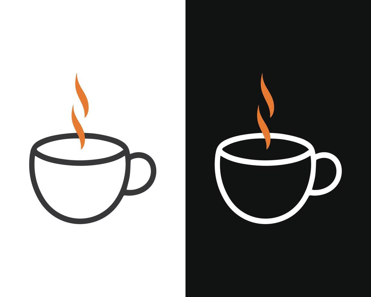 Flat Coffee Cup Icon Ideal for Logos, Menus, and UI Design vector