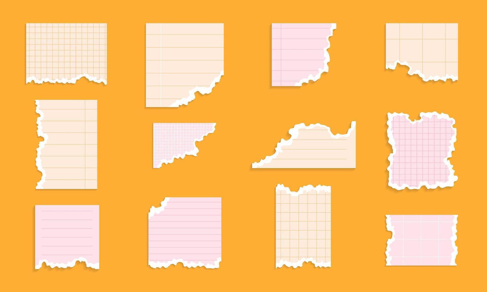 Set of realistic paper with torn effect vector