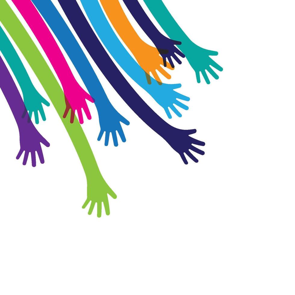 Hands up background design vector