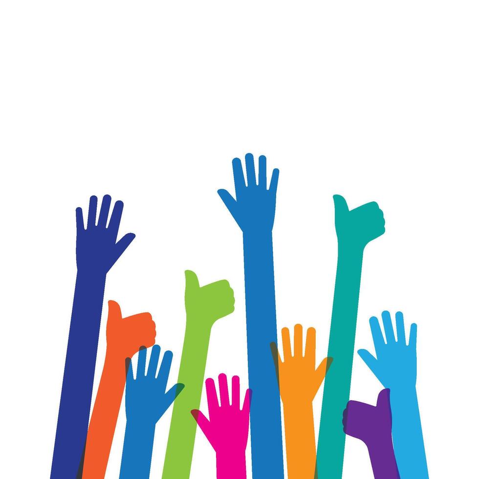 Hands up background ilustration design vector