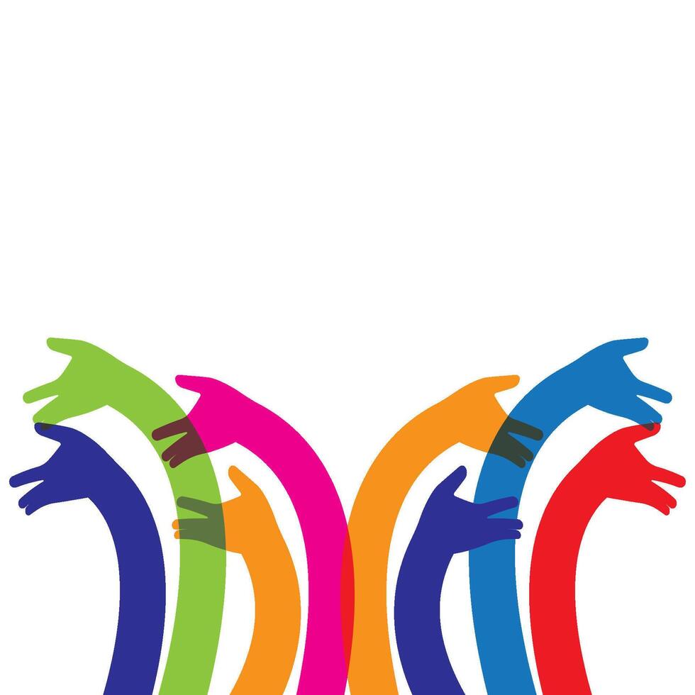 Hands up background vector