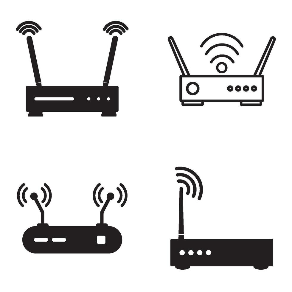 set Router icon illustration design vector
