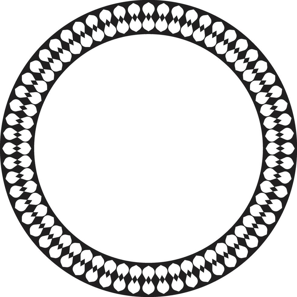 Clean round loop border in simple artistic linework. vector