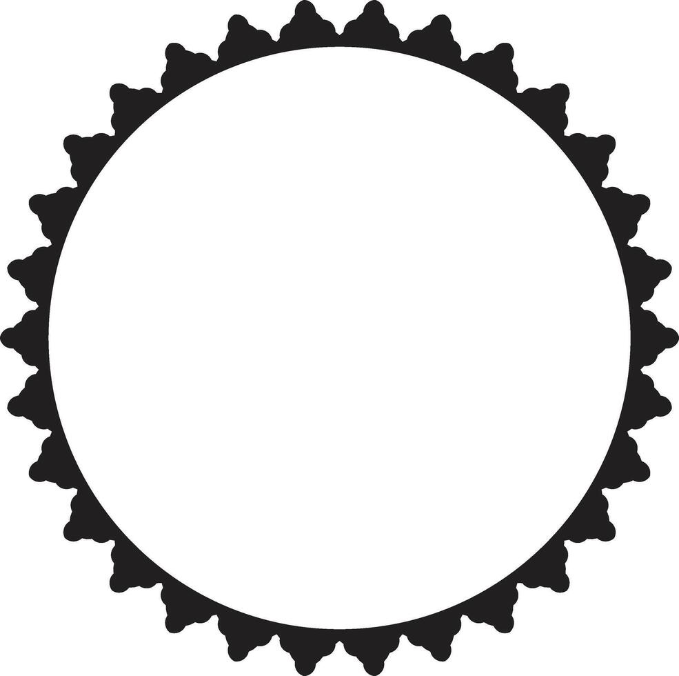 Swirl-patterned badge with antique design flourishes. vector