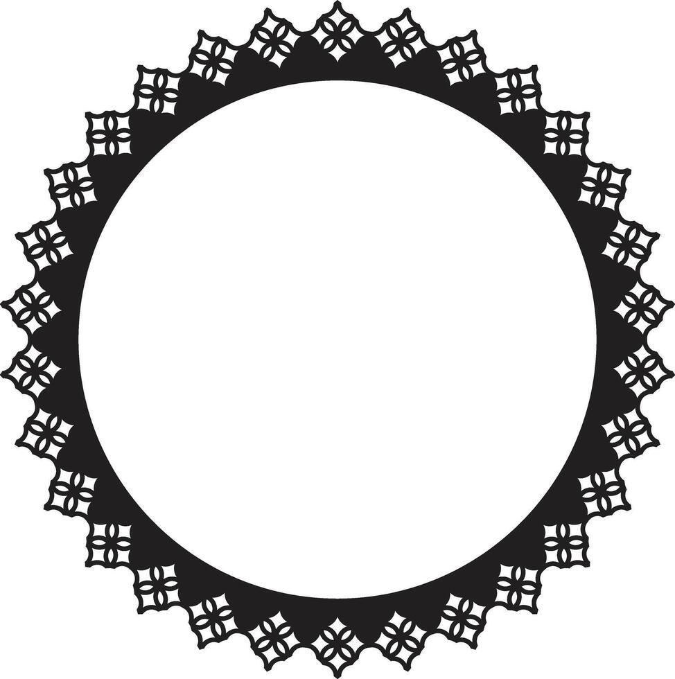 Stylized silhouette border with creative twine loops. vector