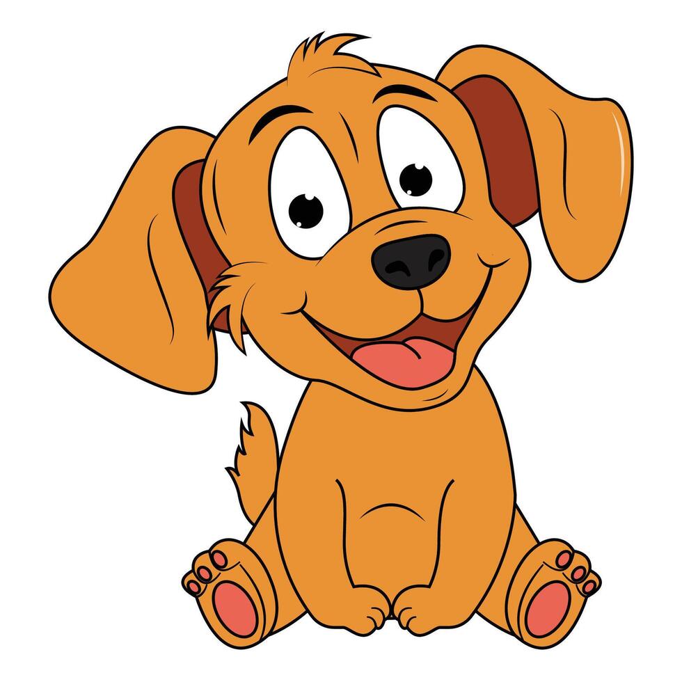 cute dog cartoon sittng vector