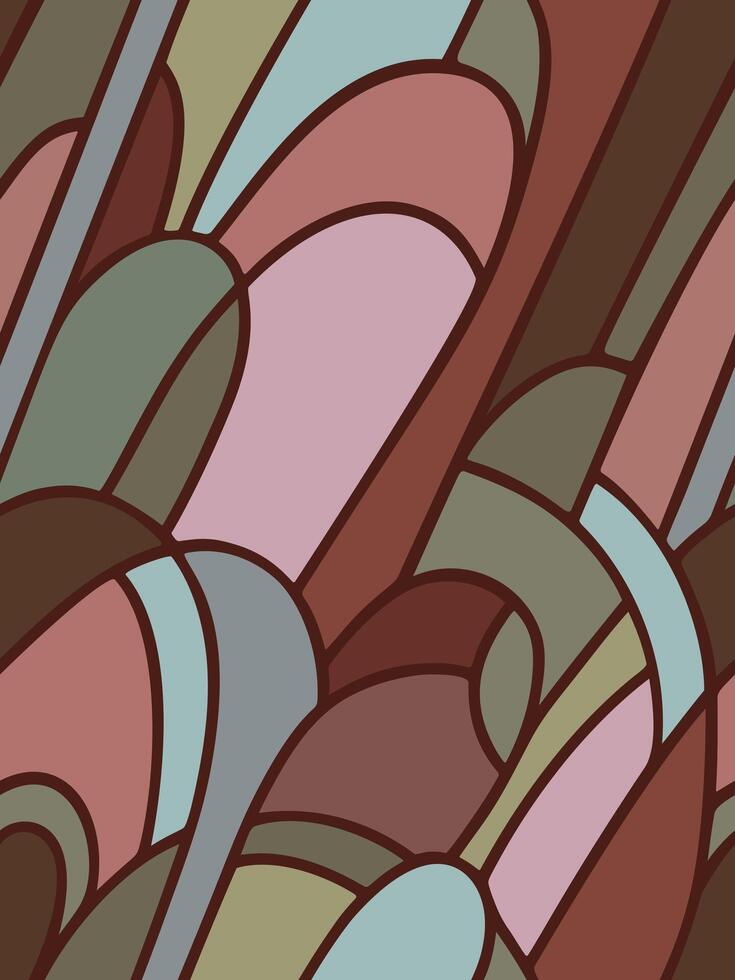 Nature inspired seamless pattern with arched shapes in forest and earth tones vector