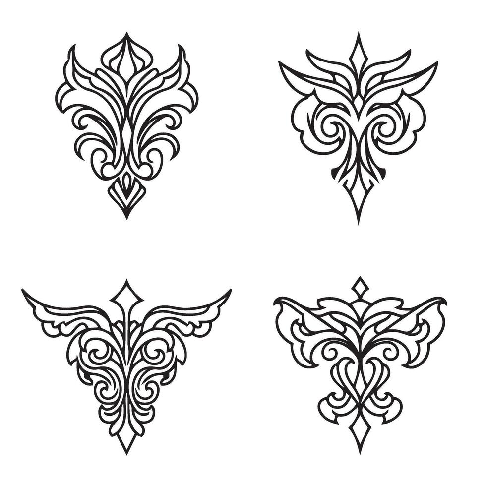 Intricate floral patterns inspired by creative ornamental tattoo design projects vector