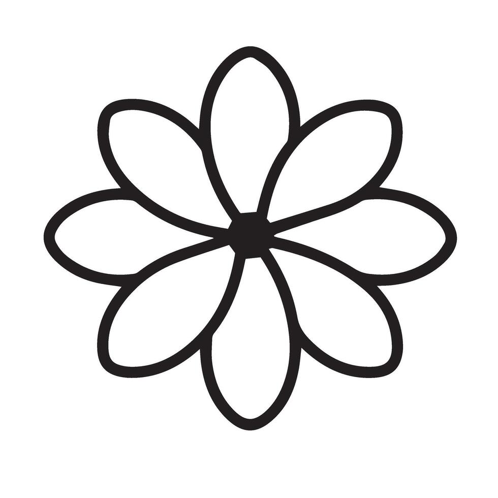 Detailed geometric flower design showcasing symmetry and bold artistic black accents vector