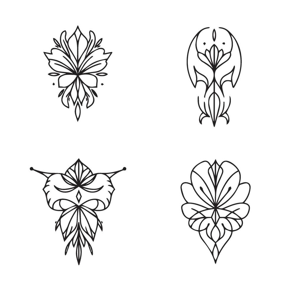 Beautiful Design Set offering intricate artistic floral patterns for elegance vector