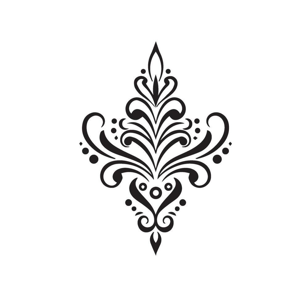 Intricate and beautiful tattoo elegant floral design with decorative patterns vector