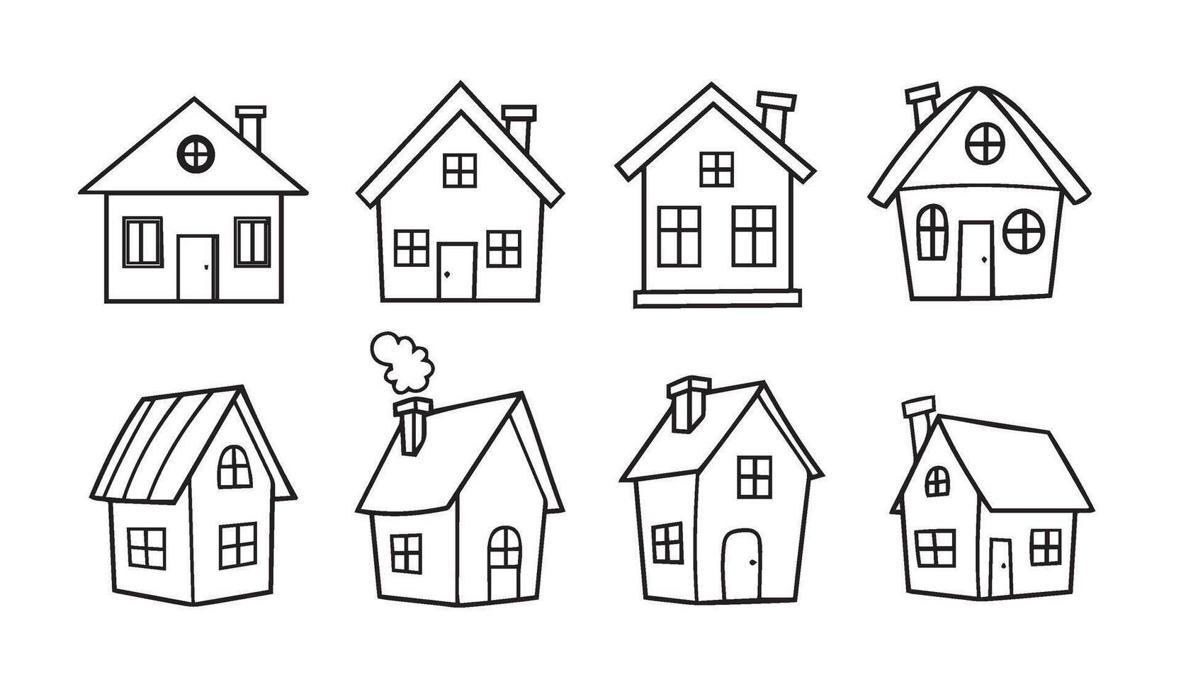 Unique house designs with creative architectural elements for visual inspiration vector