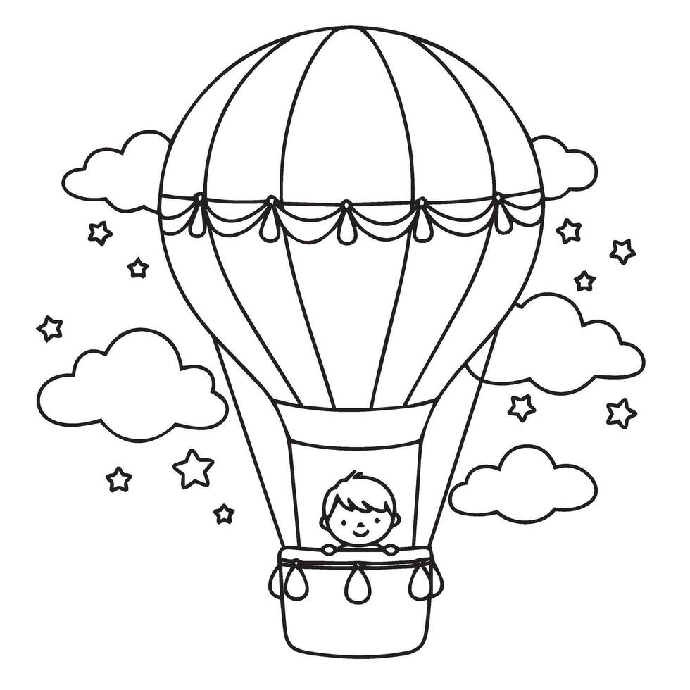 Happy Balloon Travel Buddies in a Dreamy Ride with Bunny and Bear vector