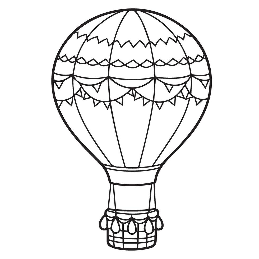 Cute Animal Friends in Balloon Floating Joyfully in a Patterned Balloon vector