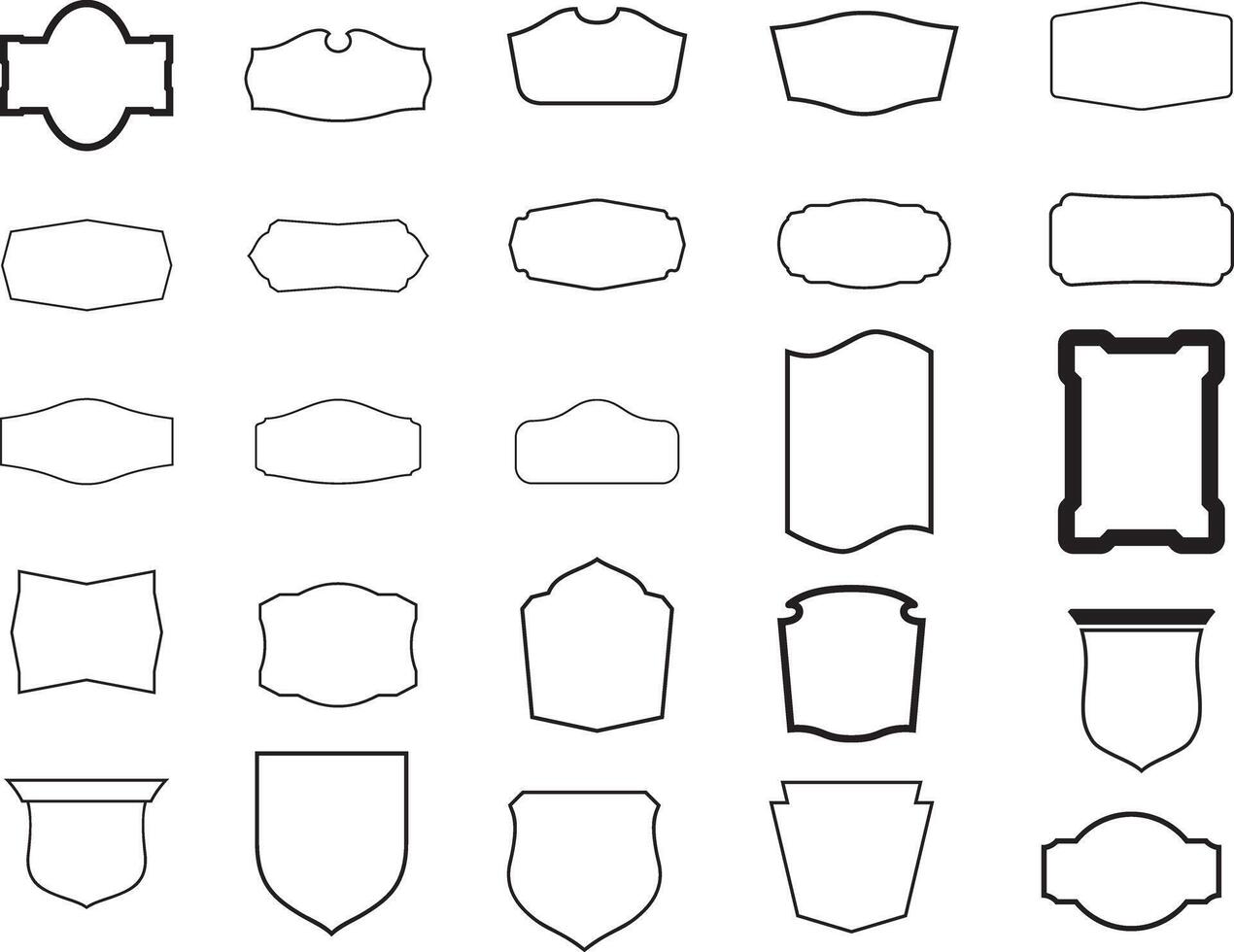 a set of different shapes and designs for a label vector