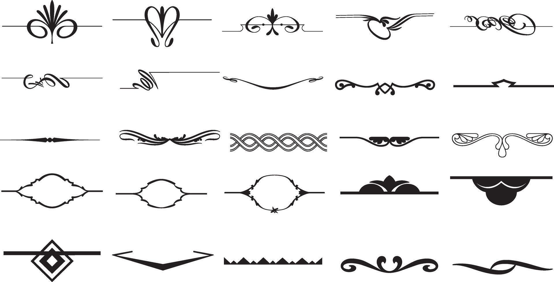 set of different decorative elements. design elements for tattoo, decoration, web page. vector