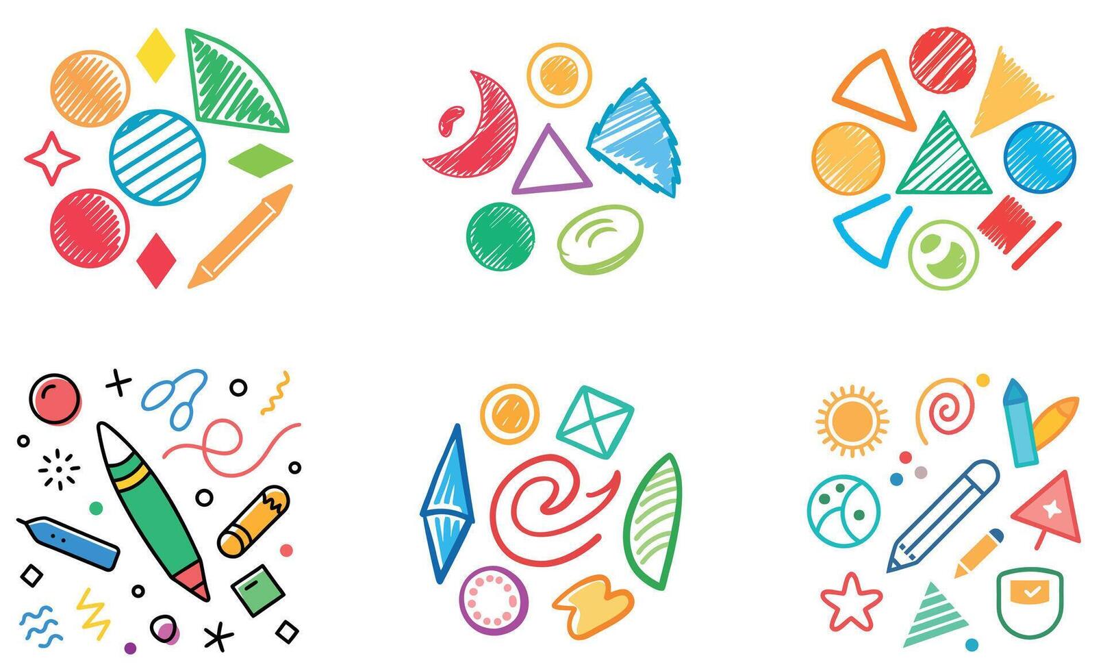 Doodle Shapes and Objects design vector