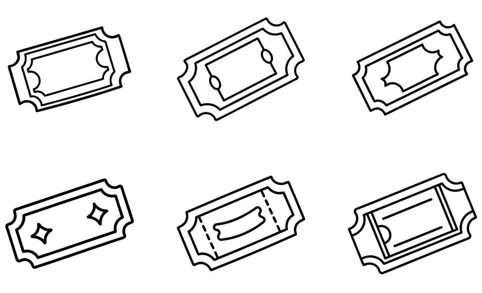 Black and White Ticket Illustrations design vector