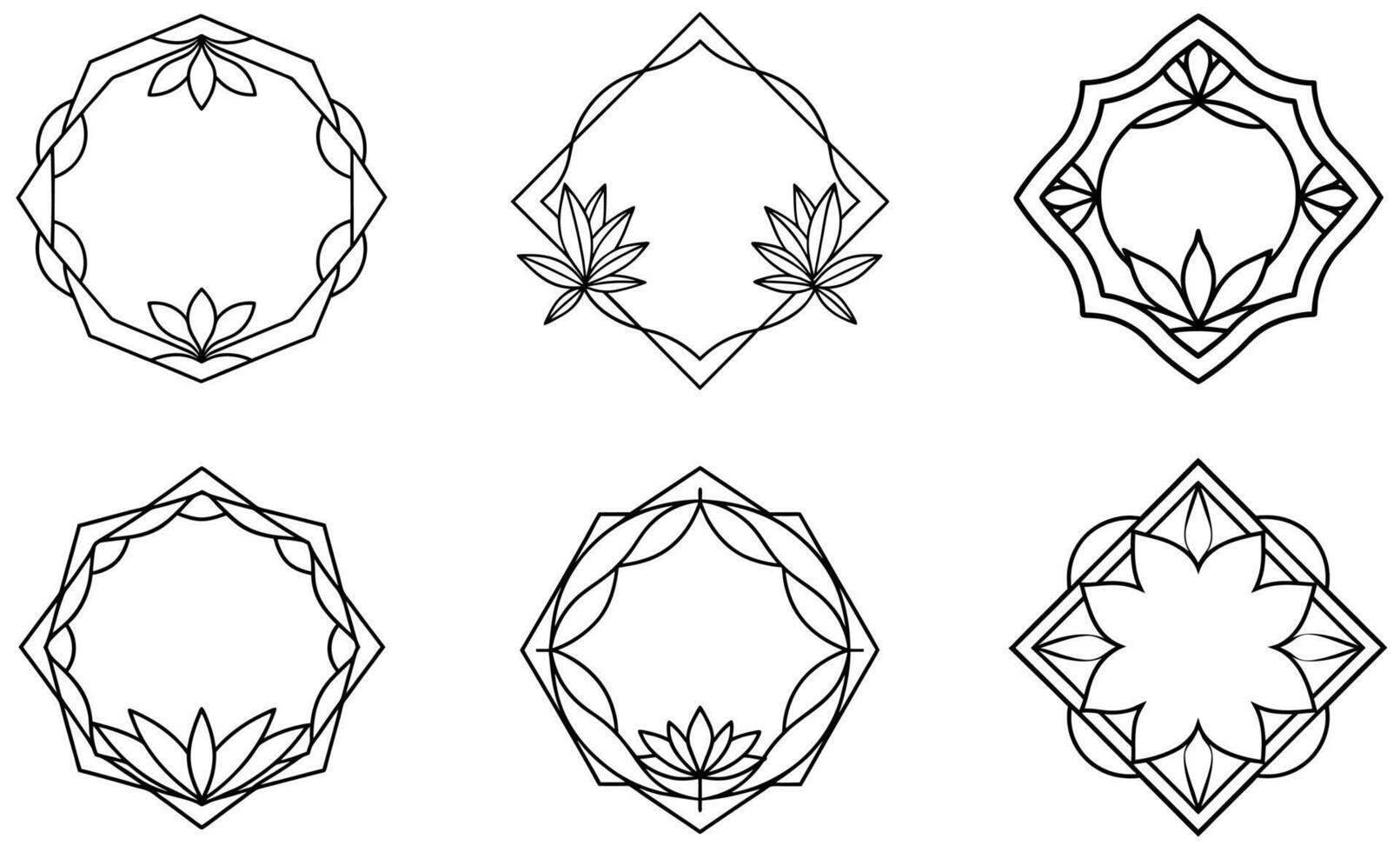 Hand-drawn Geometric Floral vector