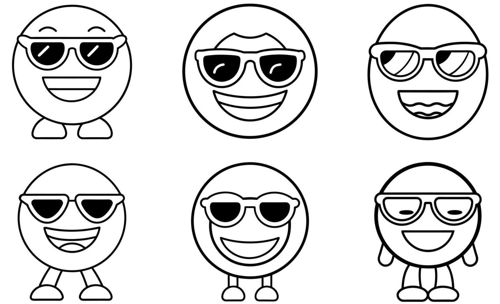 Fun and Playful Cartoon Sunglasses Emoji design vector