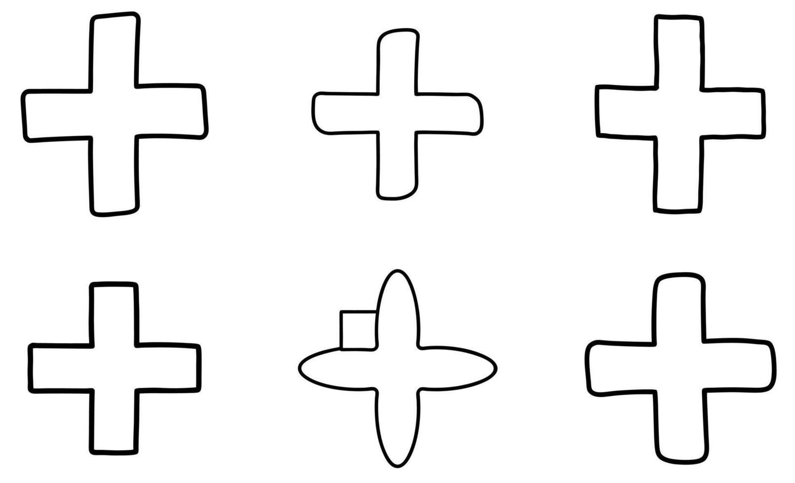 Hand Drawn Plus Sign design vector