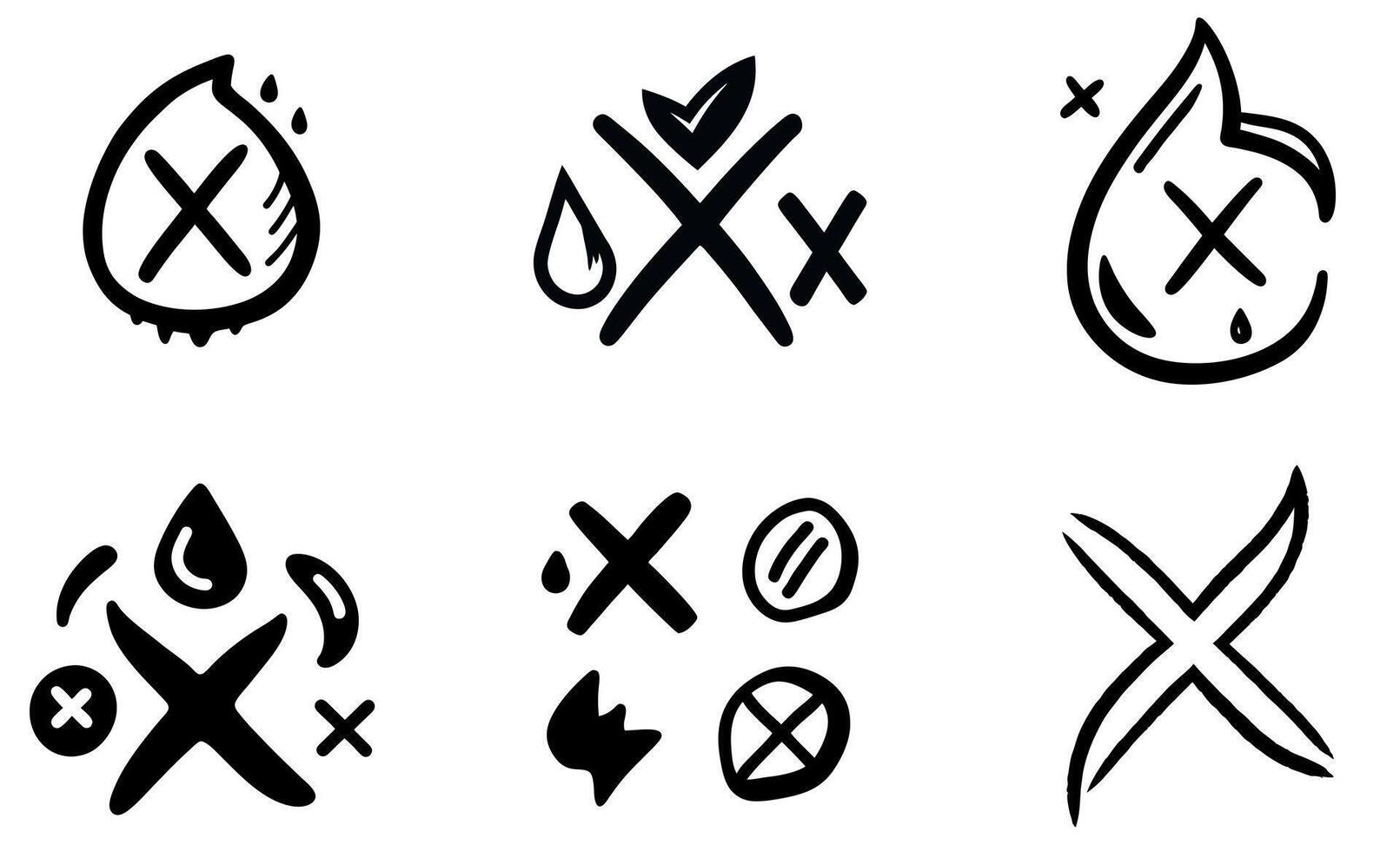 Hand-Drawn X Mark vector