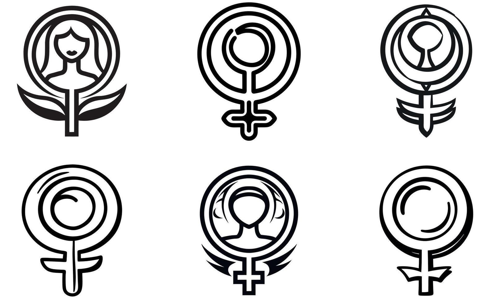 Diverse Female Symbols vector