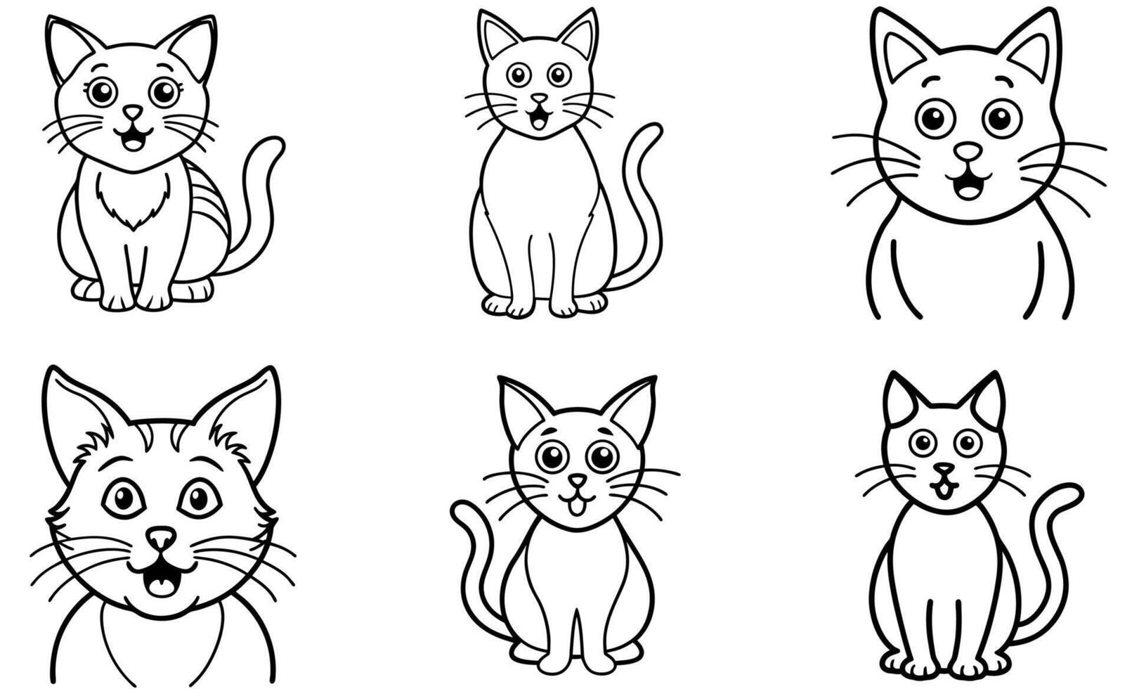 Surprised Cat Faces design vector