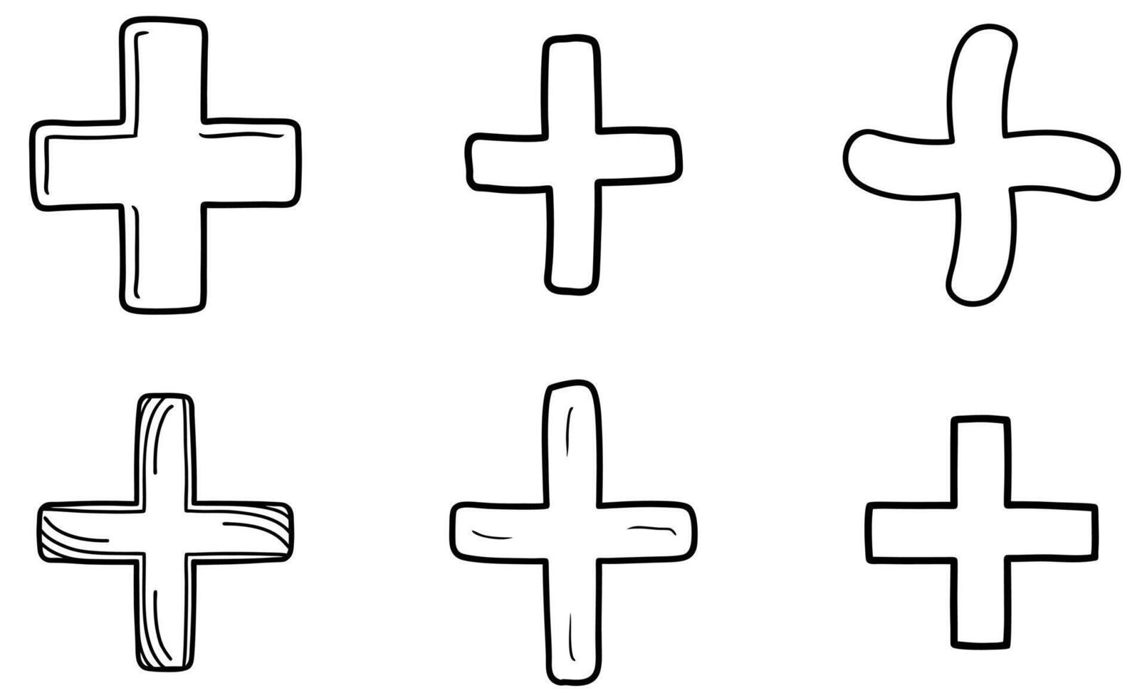 Hand Drawn Plus Sign icon vector