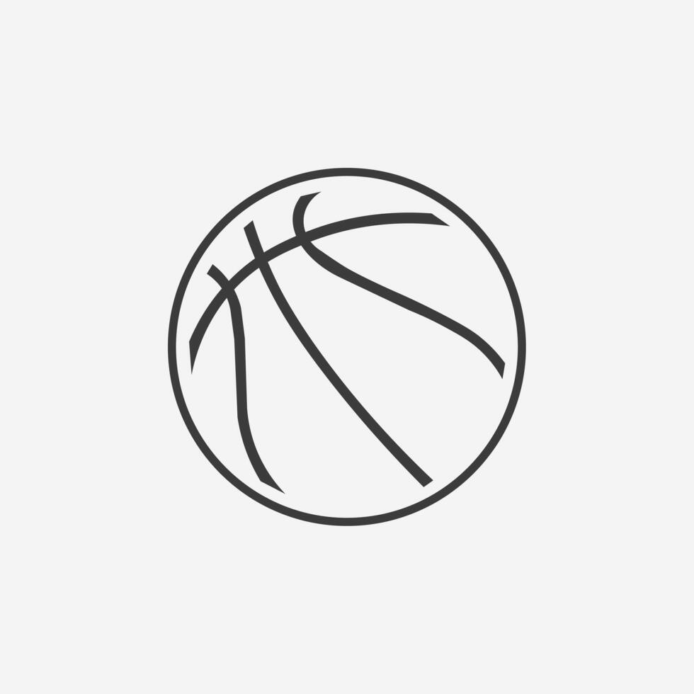 Basketball Outline Icon Illustration. Ball, sport symbol sign vector