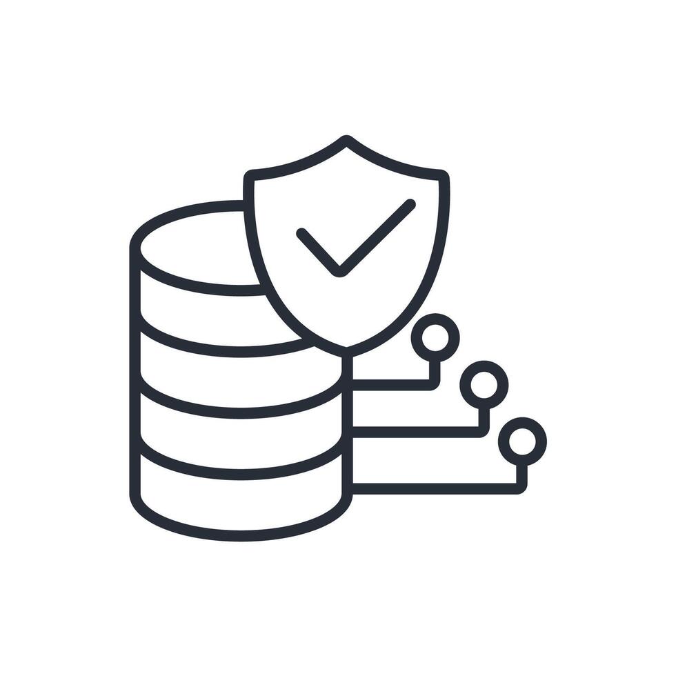data protection icon line style vector