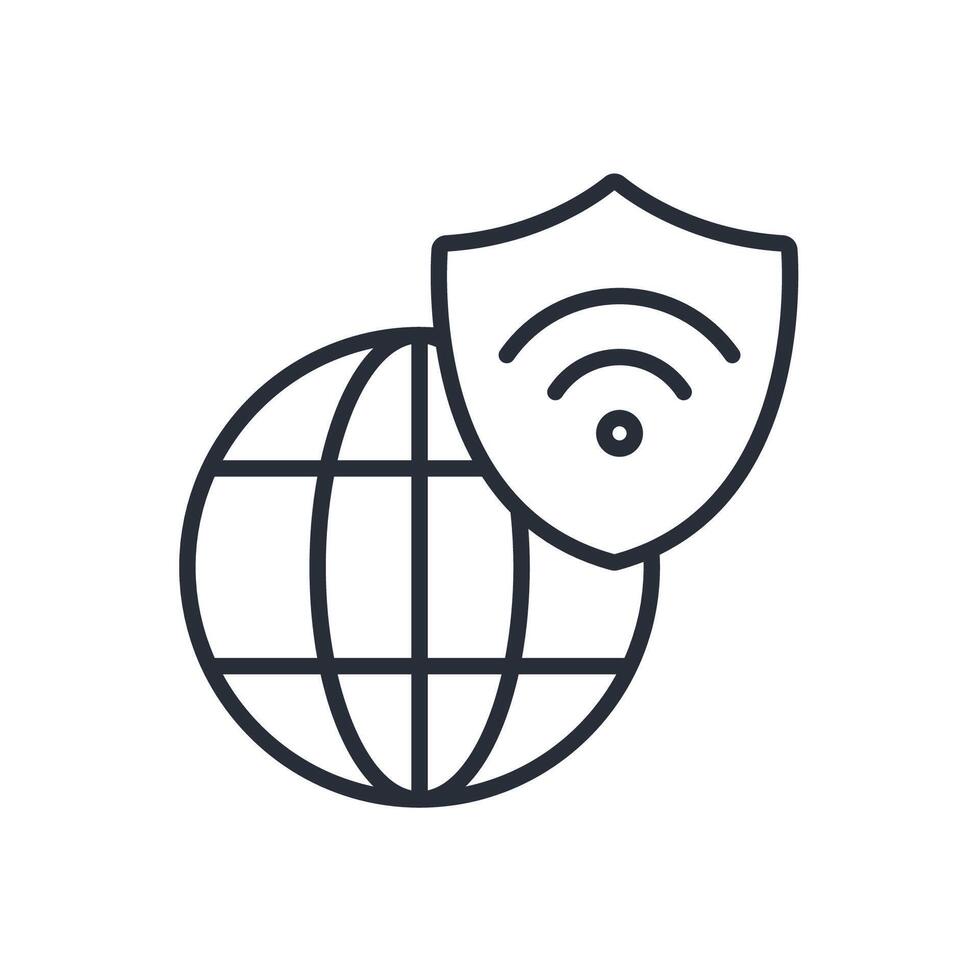 VPN icon line style vector