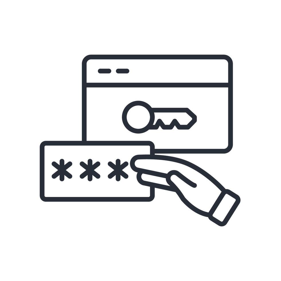 password icon line style vector