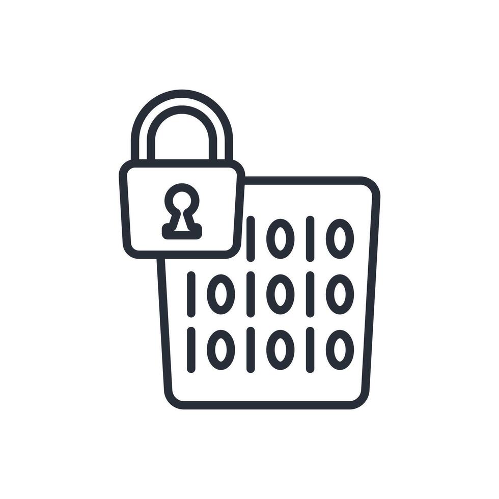 encrypted icon line style vector