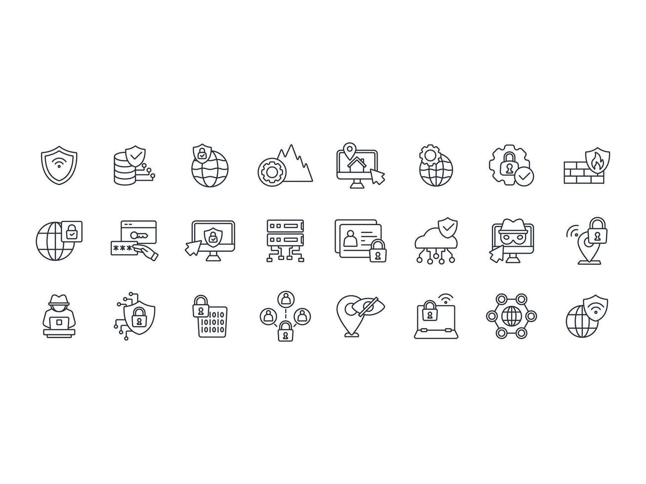 vpn icon set linear style sign for use web design vector